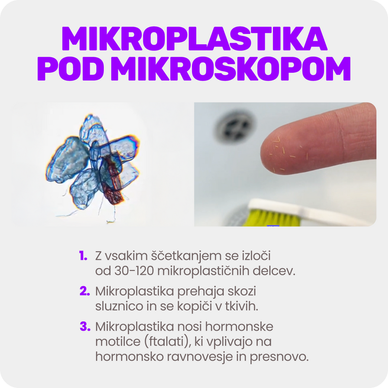 8. Ker mehke najlonske ščetke sproščajo mikroplastiko in motilce hormonov, ki vplivajo na zdravje