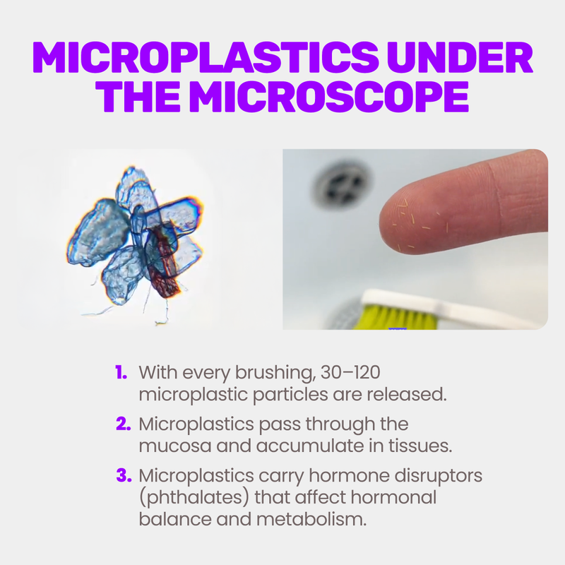 8. Because soft nylon brushes release microplastics and hormone disruptors into your mouth