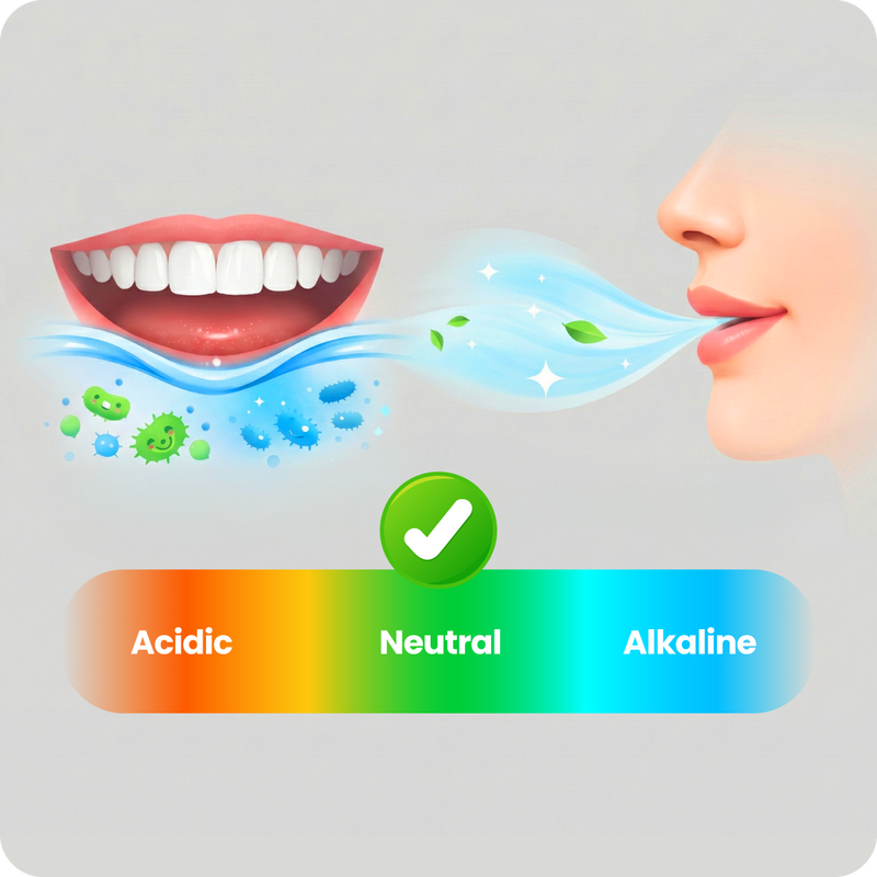 4. Balances pH in the mouth, keeping your breath fresher for longer